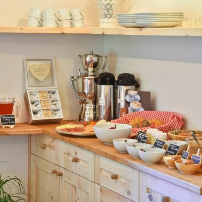 We offer an organic farm breakfast in our new breakfast room