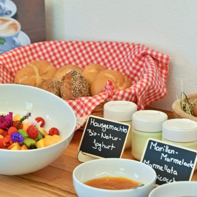 We offer an organic farm breakfast in our new breakfast room